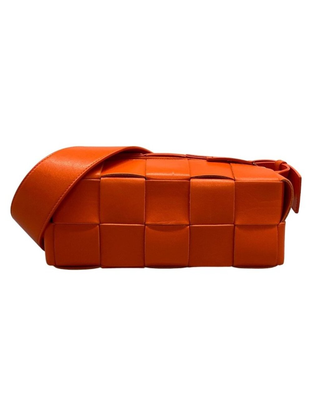 Bottega Veneta Shoulder Bag Maxi Intrecciato Brick Cassette Orange Leather